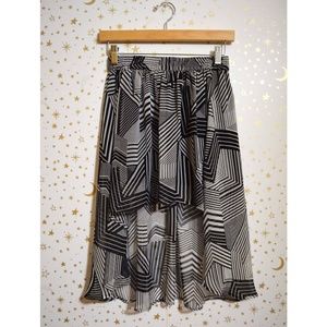 Forever 21 Black & White High Low Skirt Small